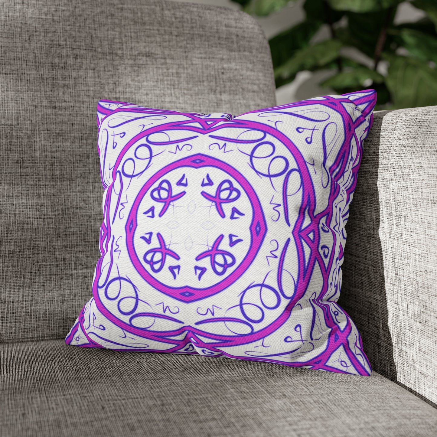 Spiritual Connection Language Square Pillowcase - Energetic Home Decor - Cosmic Statement Piece - High Vibe Home