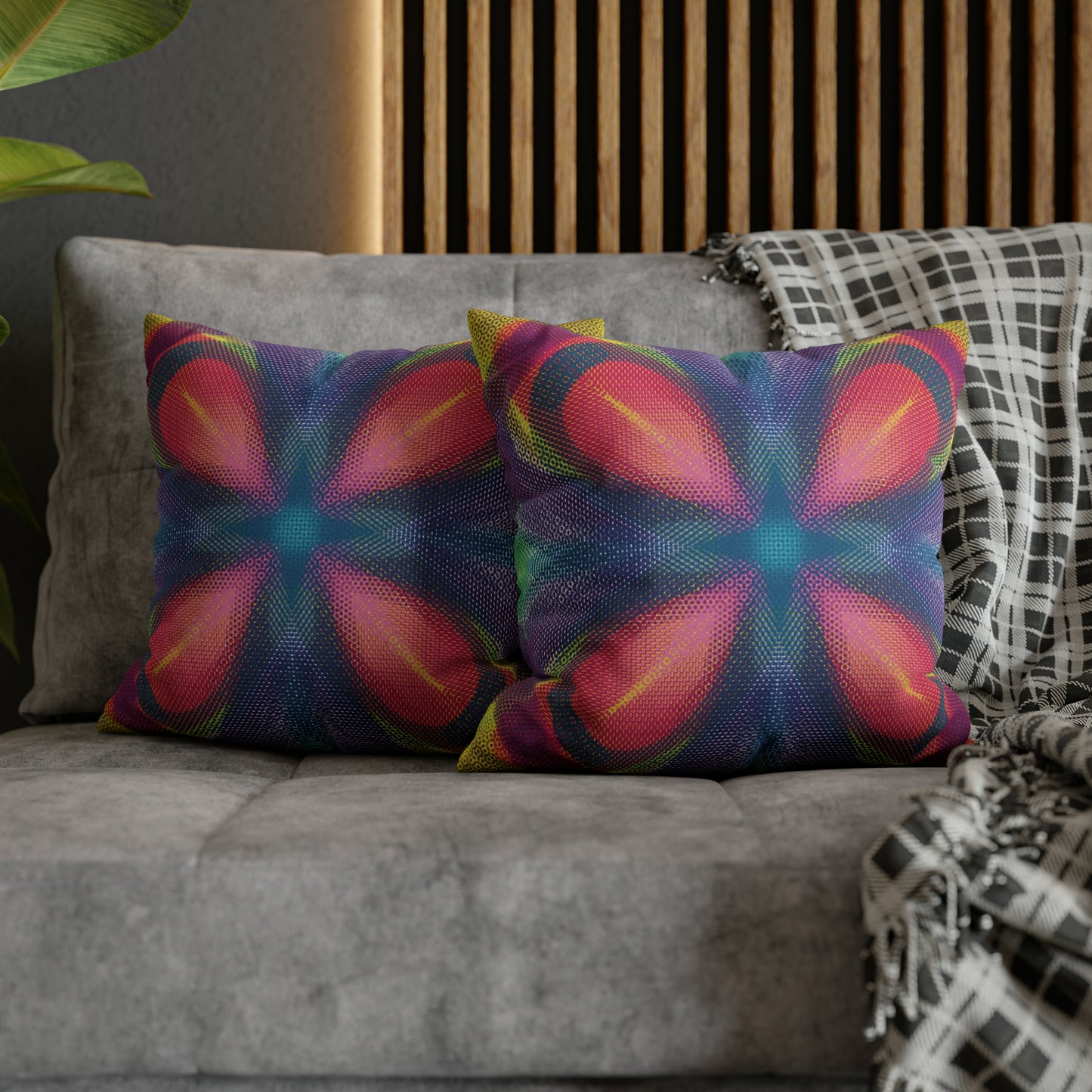 Energetic Flower Spun Polyester Square Pillow Case