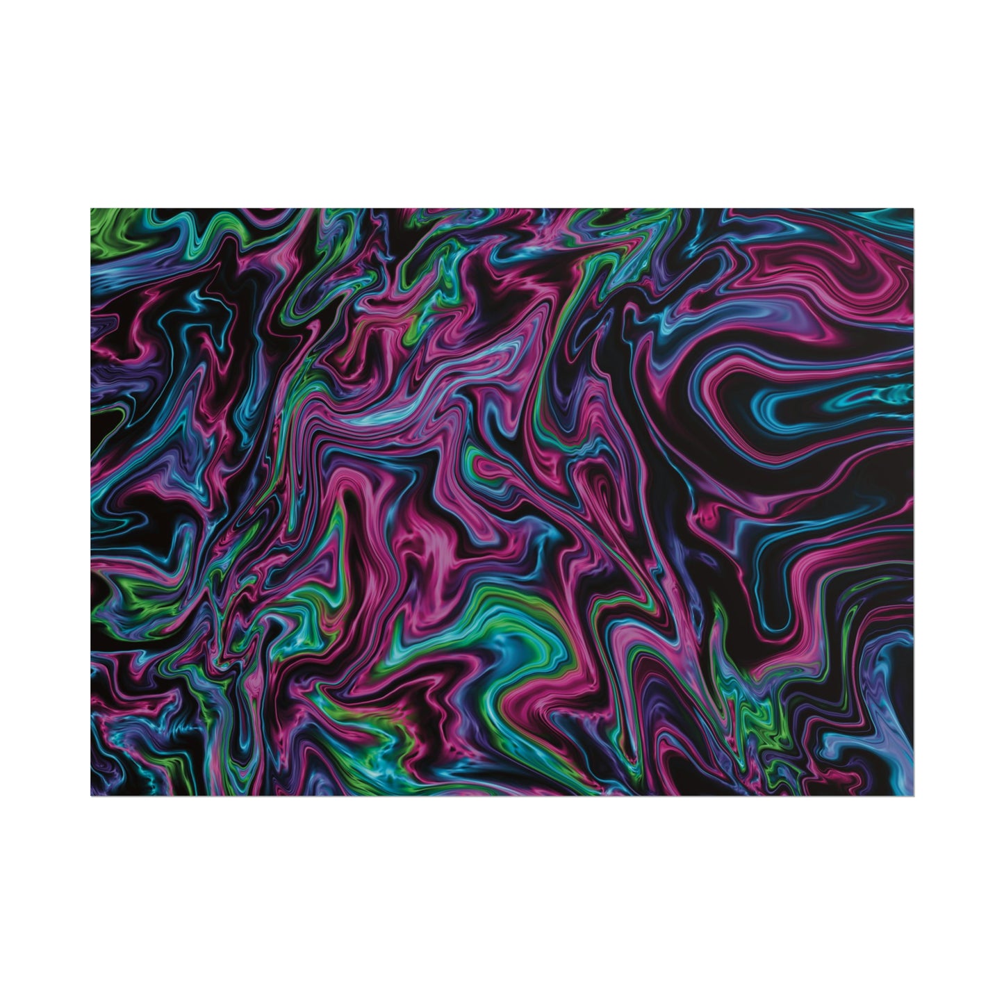 Galactic Soul Family Connection Print- Fluid Painting on Black Background