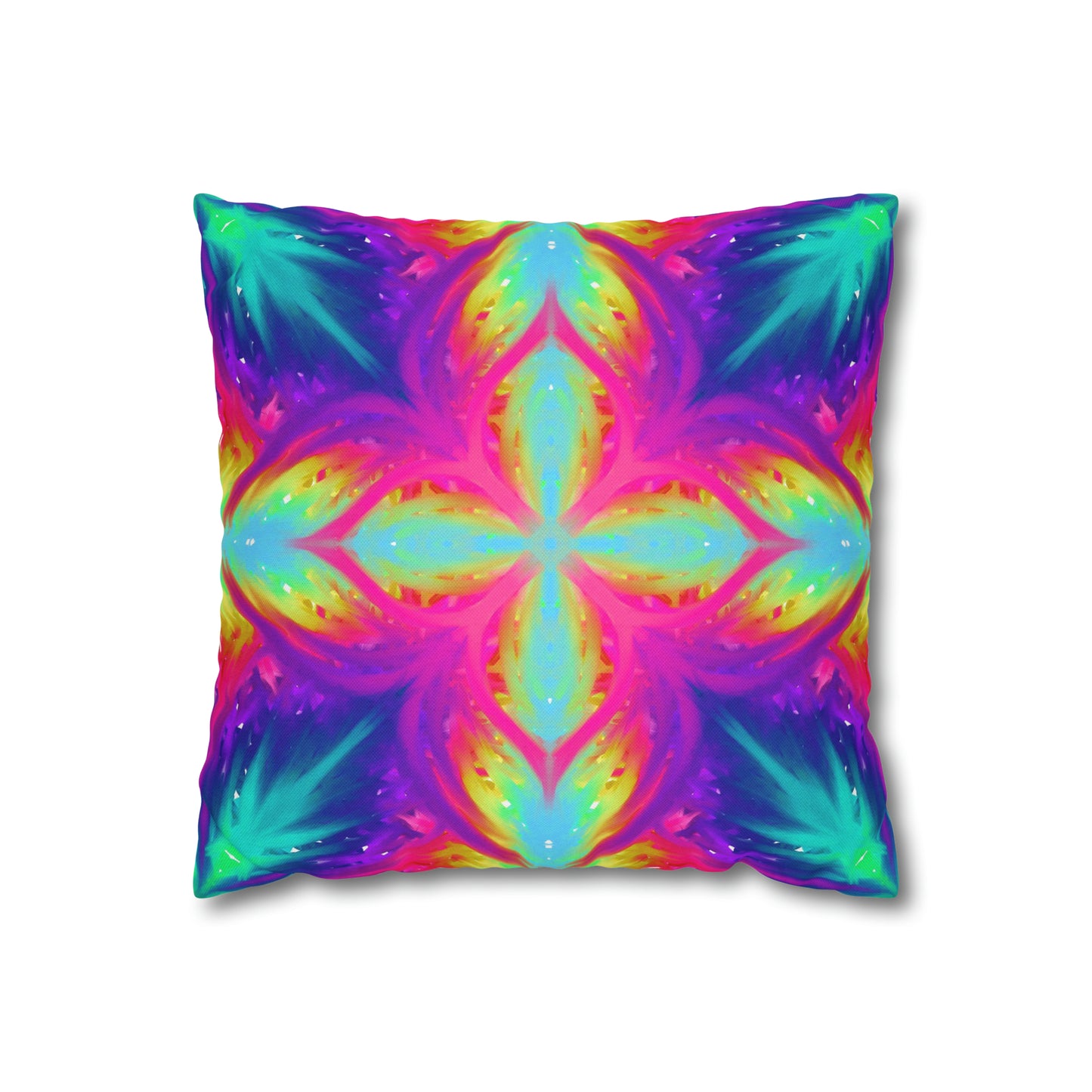 Rainbow Star Spun Polyester Square Pillow Case